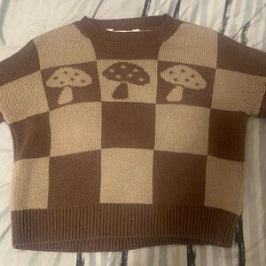 Brown and Tan Mushroom Sweater